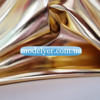 Ткань Кожзам зеркальный (золото)